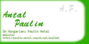 antal paulin business card